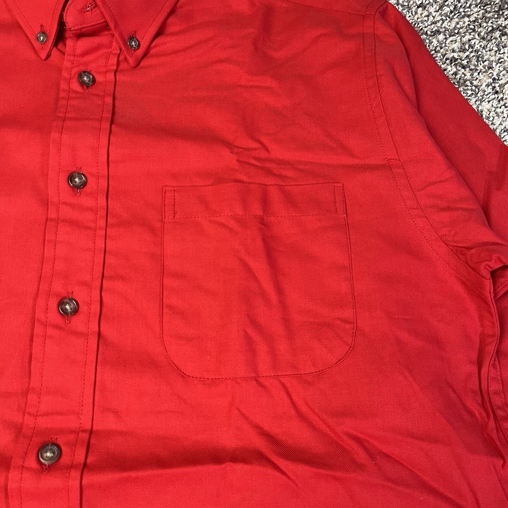 Bullock & Jones Viyella Men Size M Red Shirt Canada Wool Cotton Button Down Used - Picture 2 of 11